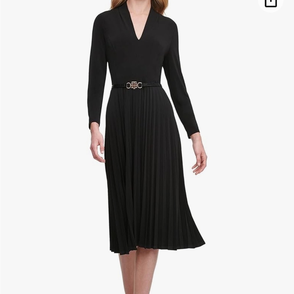 New with tags size 14 Tommy Hilfiger belted jersey dress black
